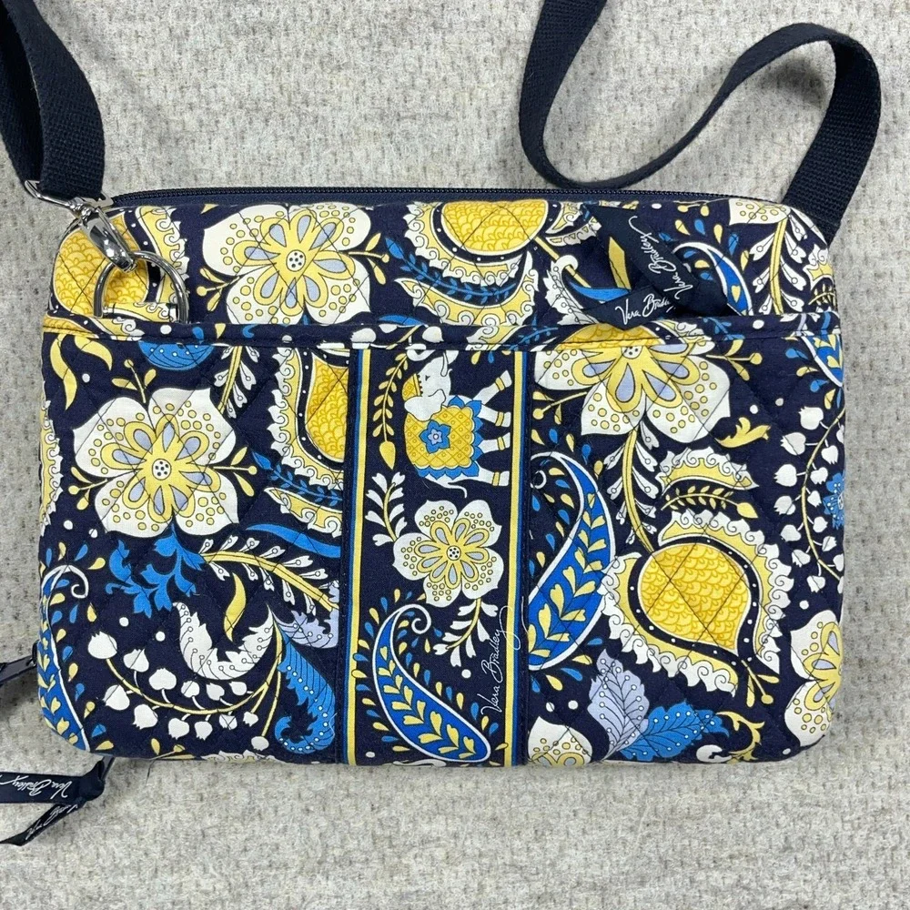 Vera‎ Bradley Ellie Blue Hard Shell Case Kindle iPad Tablet Crossbody w/ Strap